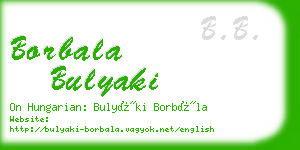 borbala bulyaki business card